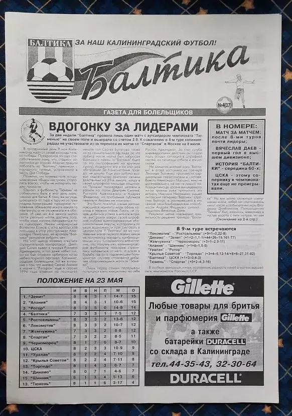 Балтика Калининград - ЦСКА Москва 23.05.1998