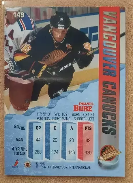 НХЛ Павел Буре Ванкувер Кэнакс ЦСКА Спартак Москва № 149 1