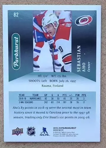 НХЛ Себастьян Ахо Каролина Харрикейнз № 82 1
