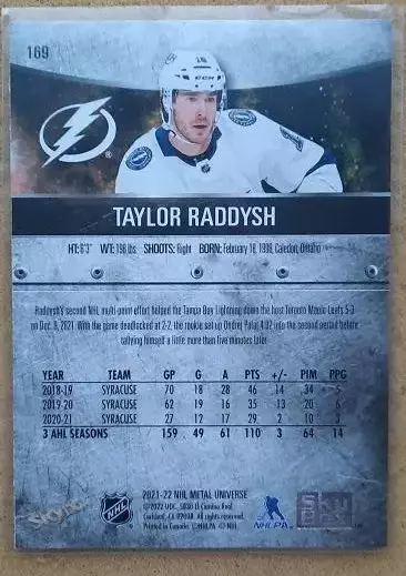 НХЛ Тейлор Рэддиш Тампа Бэй Лайтнинг № 169 1