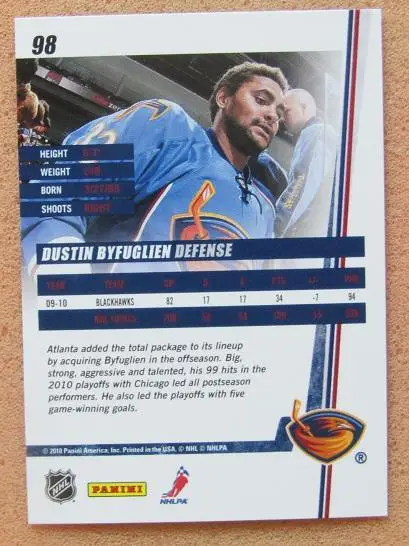 НХЛ Дастин Бафлин Атланта Трэйшерз № 98 1