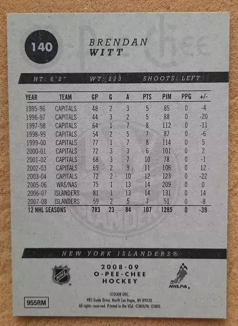 НХЛ Брендан Витт Нью-Йорк Айлендерс № 140 1