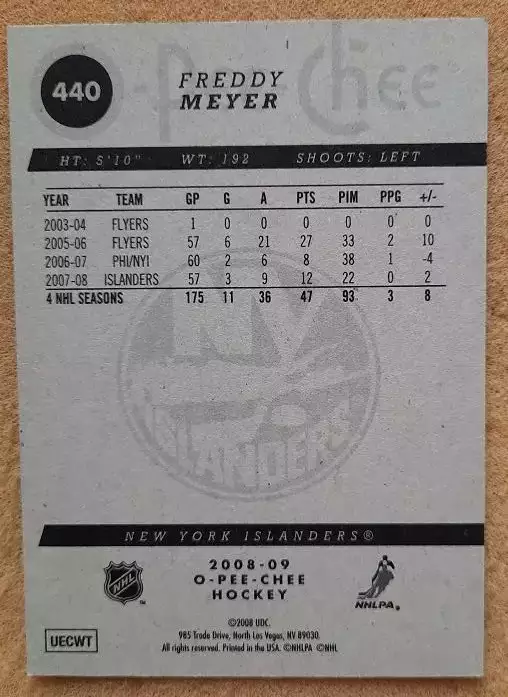 НХЛ Фредерик Майер Нью-Йорк Айлендерс № 440 1