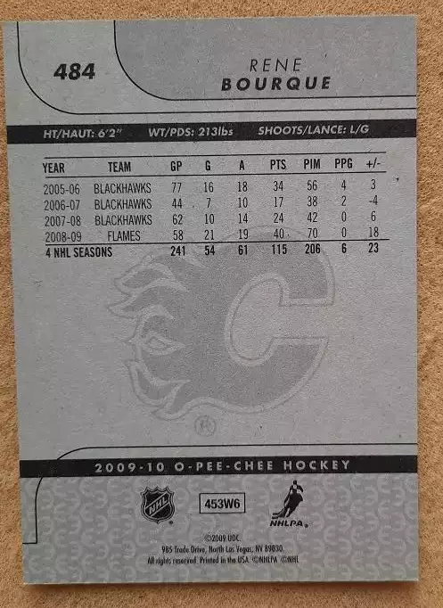 НХЛ Рене Бурк Калгари Флэймз № 484 1
