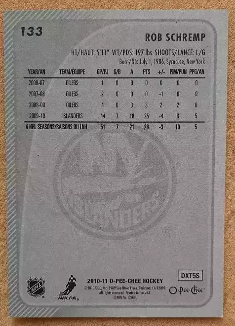 НХЛ Роб Шремп Нью-Йорк Айлендерс Рига № 133 1