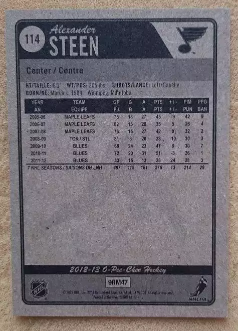 НХЛ Александр Стин Сент-Луис Блюз № 114 1