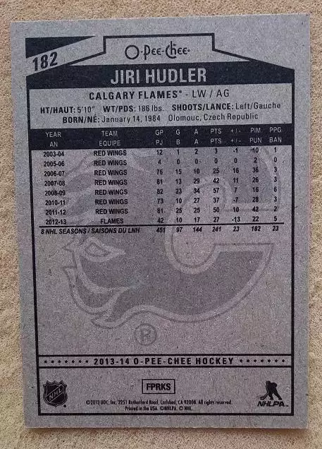 НХЛ Иржи Гудлер Калгари Флэймз № 182 1
