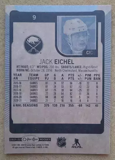 НХЛ Джек Айкел Баффало Сейбрз № 9 1