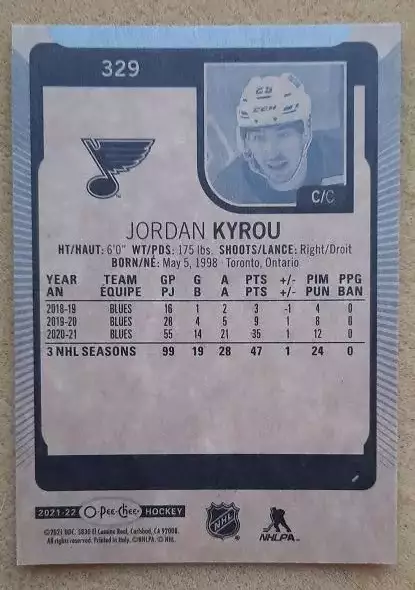 НХЛ Джордан Кайру Сент-Луис Блюз № 329 1