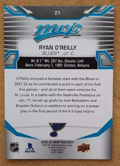 НХЛ Райан О’Райли Сент-Луис Блюз № 21 1