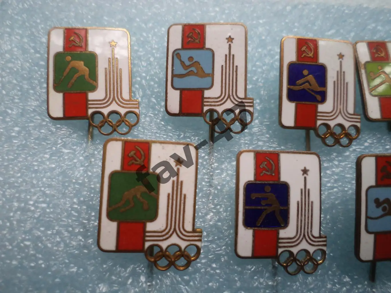 Набор значков Олимпиада 80. Виды спорта. Т/М, Г/Э. Иголка 15шт одним лотом. Редк 1