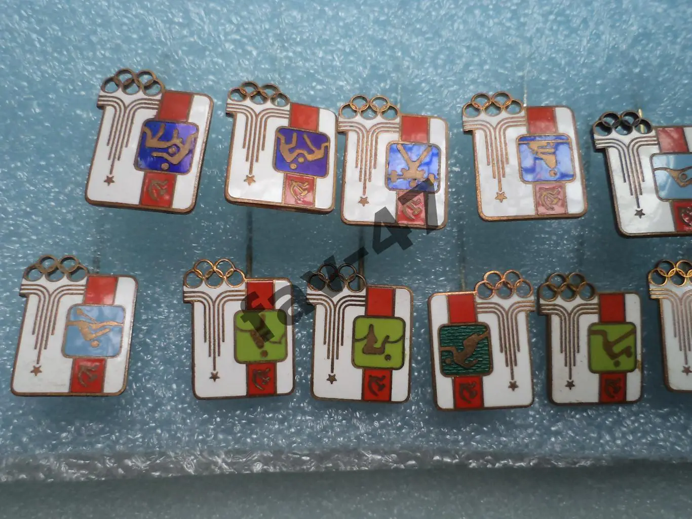 Набор значков Олимпиада 80. Виды спорта. Т/М, Г/Э. Иголка 15шт одним лотом. Редк 5