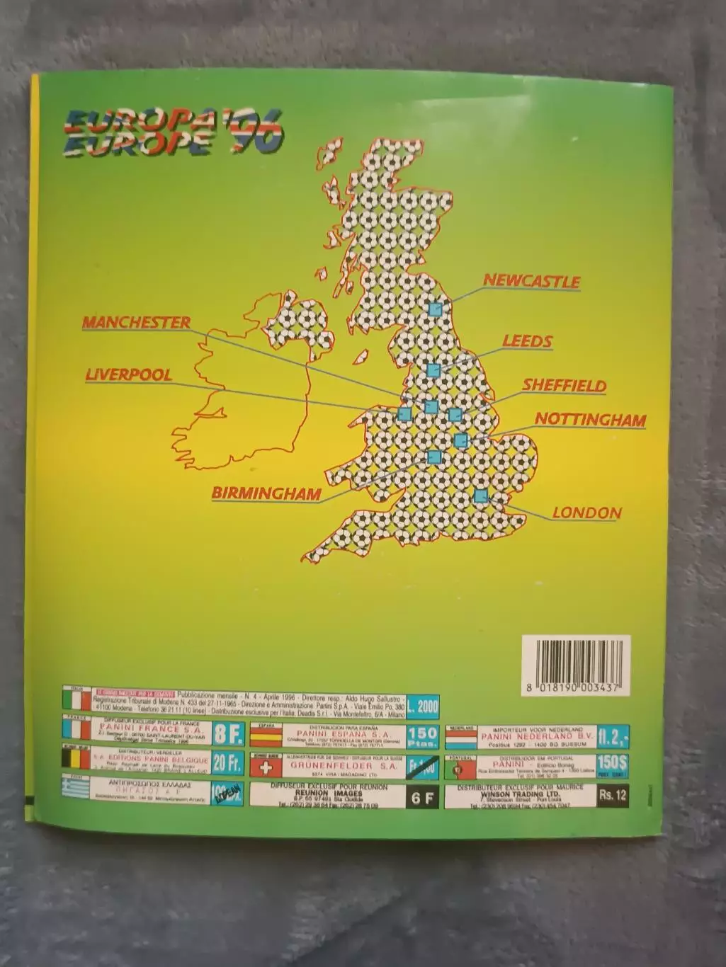 Альбом для наклеек евро 1996, Панини 1