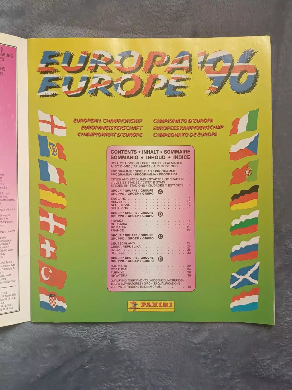 Альбом для наклеек евро 1996, Панини 2