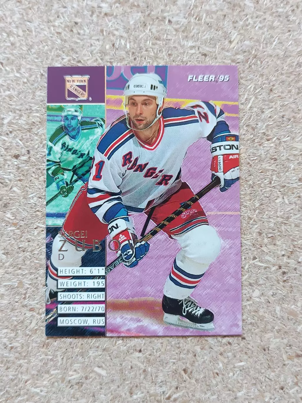 карточка НХЛ Сергей Зубов Fleer 1995 г.