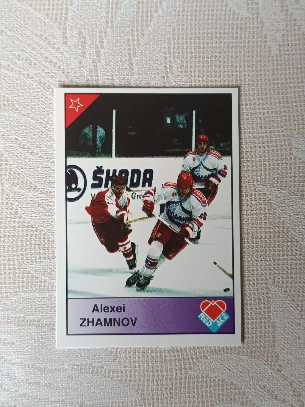 хоккейная карточка Алексей Жамнов серия red ace 1992 г.