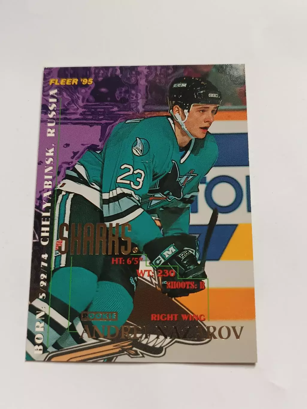 карточка НХЛ Андрей Назаров fleer 1995 г.