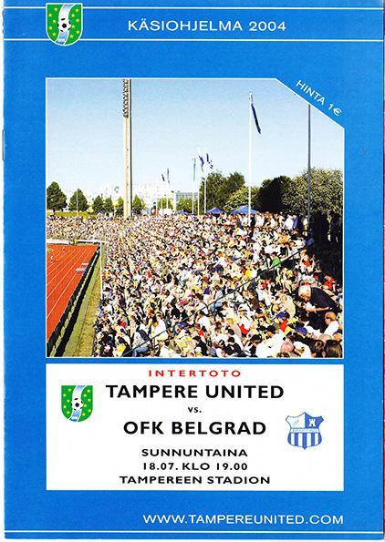 18.7.2004 Тампере Юнайтед (Финляндия) v OФK Белград (Cербия)