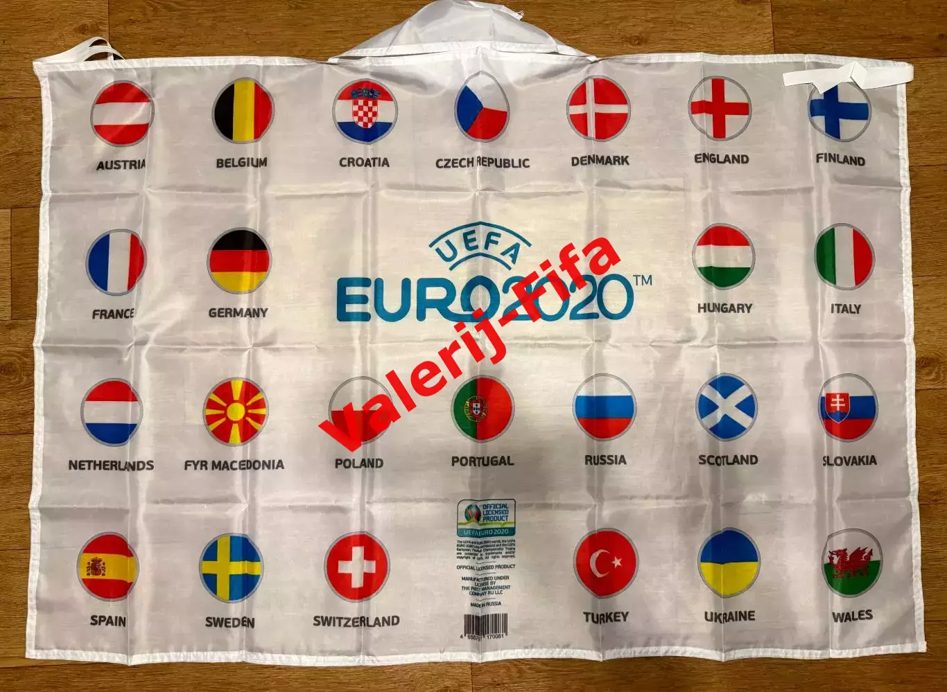 Флаг Накидка с капюшоном Евро 2020