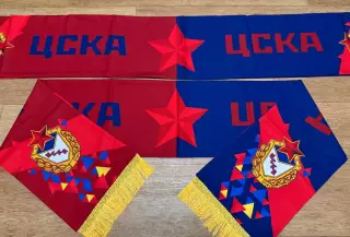 Комплект Шапка + Варежки ЦСКА