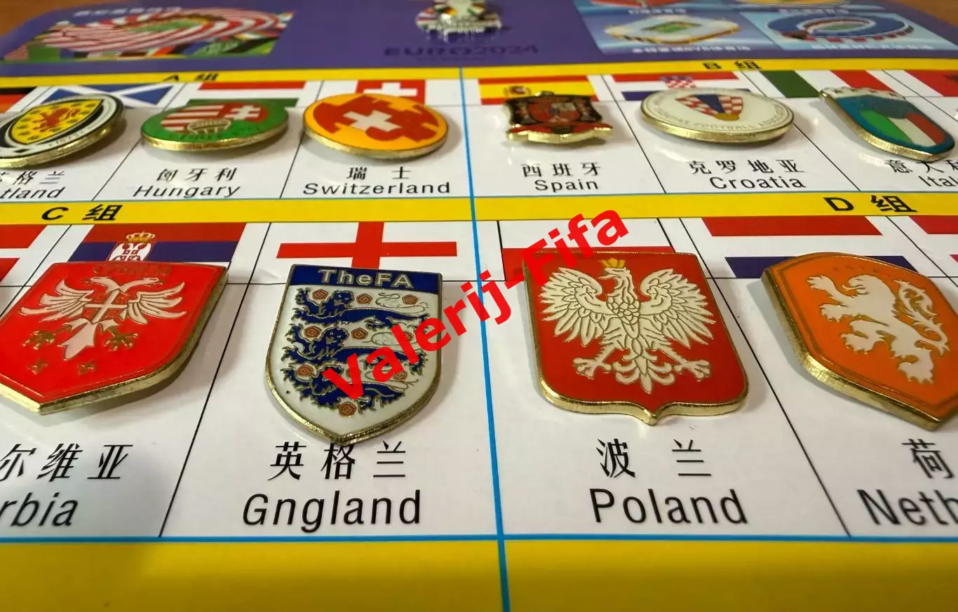 Набор значков Евро EURO 2024 (25 штук). Сборные страны участники 1