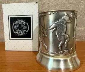 Подстаканник посеребренный Чм 2018. Кольчугинский мельхиор