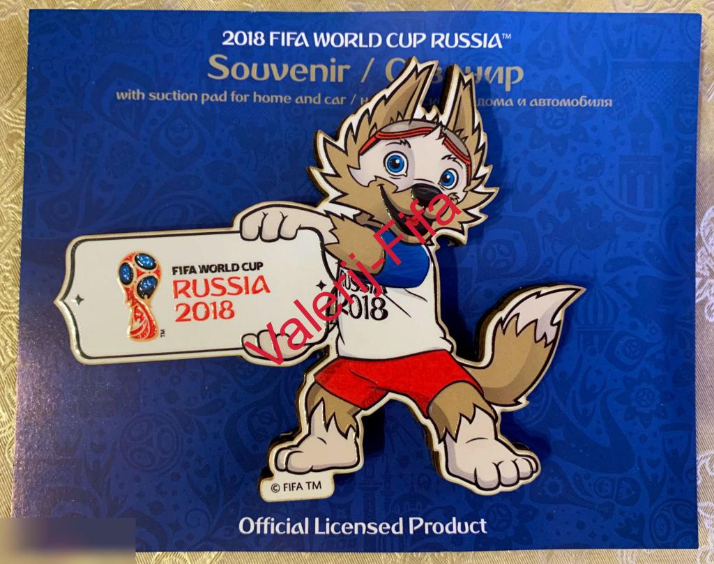 Сувенир Забивака с табличкой на присоске Fifa. Чемпионат мира 2018