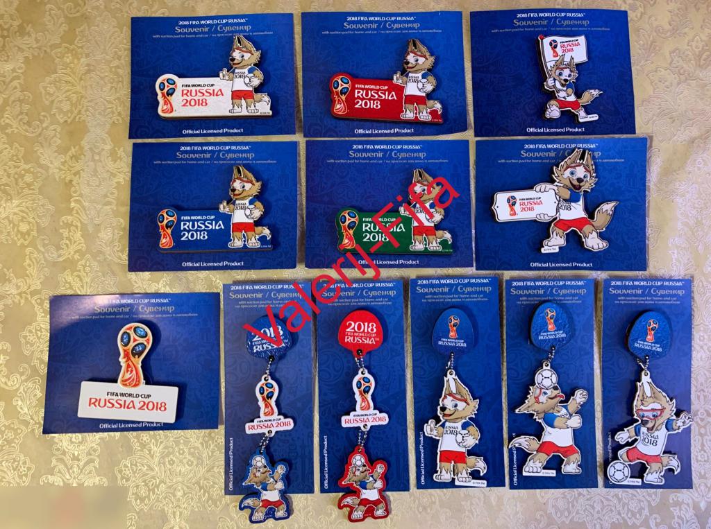 Набор из 12 сувениров Забивака на присоске. Чемпионат мира 2018
