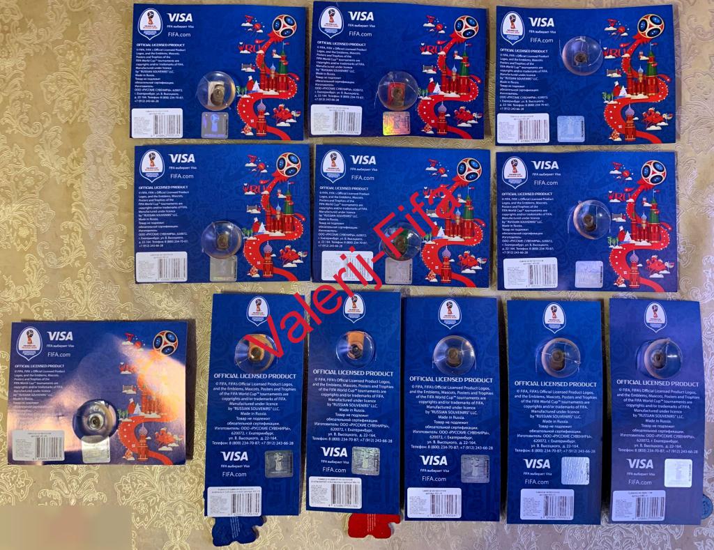 Набор из 12 сувениров Забивака на присоске. Чемпионат мира 2018 7