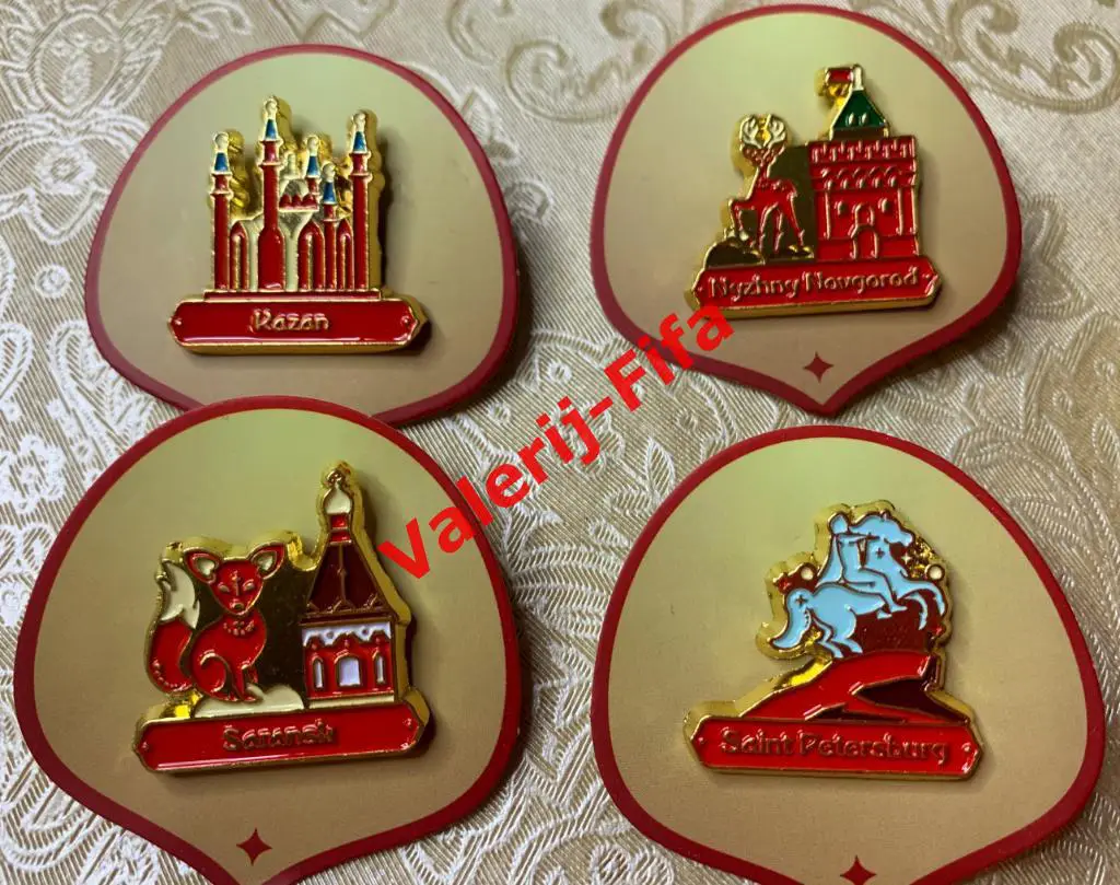 Набор 5 значков Города Fifa Чм 2018. Эксклюзив 2