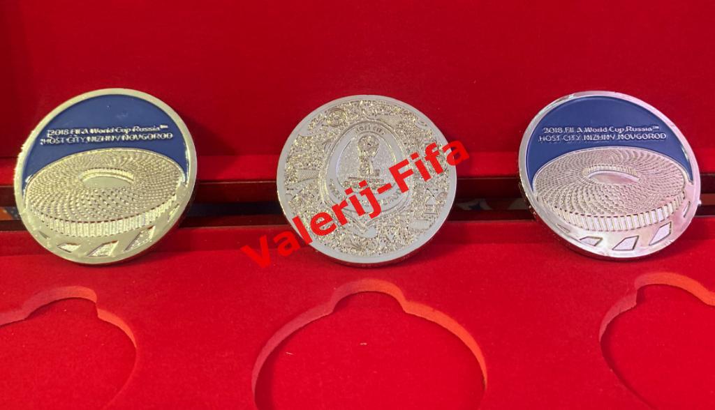 Подарочный набор 3х медалей Fifa. Чемпионат мира 2018 2