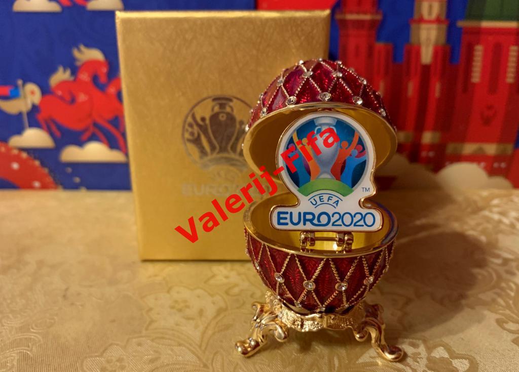 РАСПРОДАЖА! Яйцо Фаберже 65 мм(красное). Уефа Евро UEFA EURO 2020