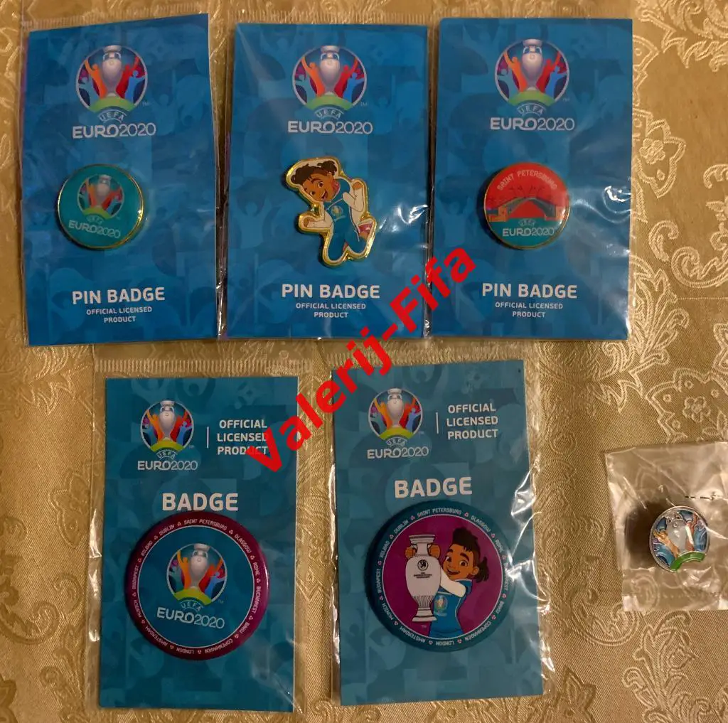 Набор значков ЕВРО EURO 2020 (6 шт.). Чемпионат Европы по футболу UEFA. 7