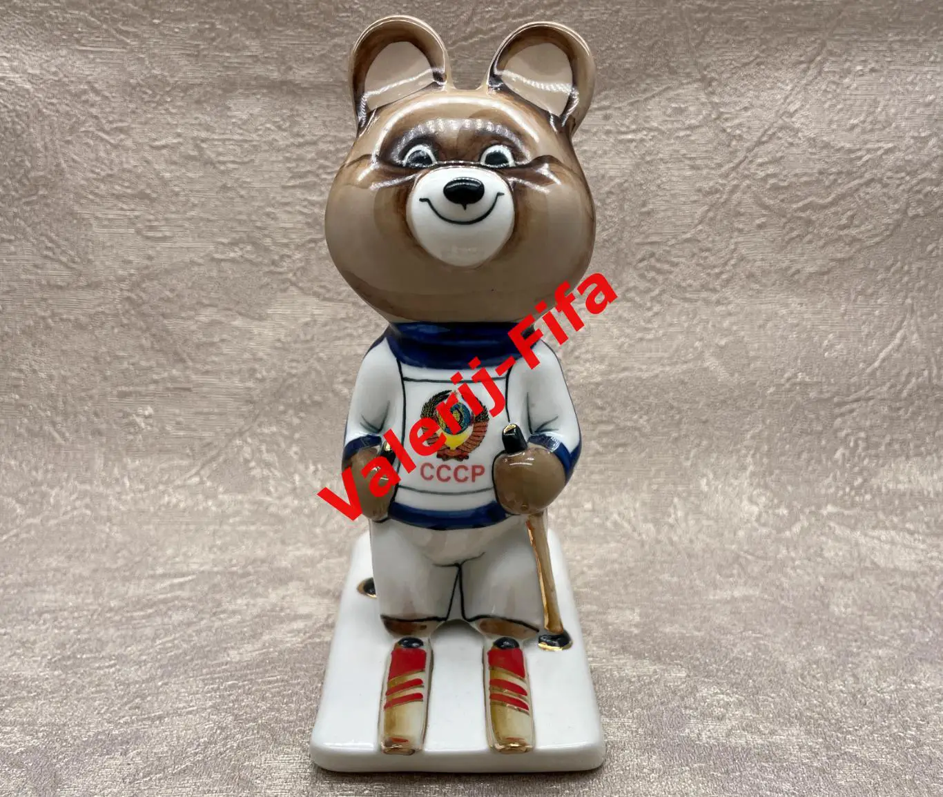 Олимпийский Мишка Лыжник СССР синий . Олимпиада Москва 1980