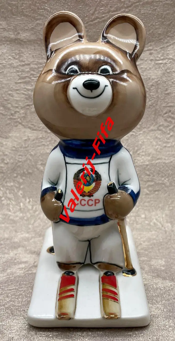 Олимпийский Мишка Лыжник СССР синий . Олимпиада Москва 1980 1