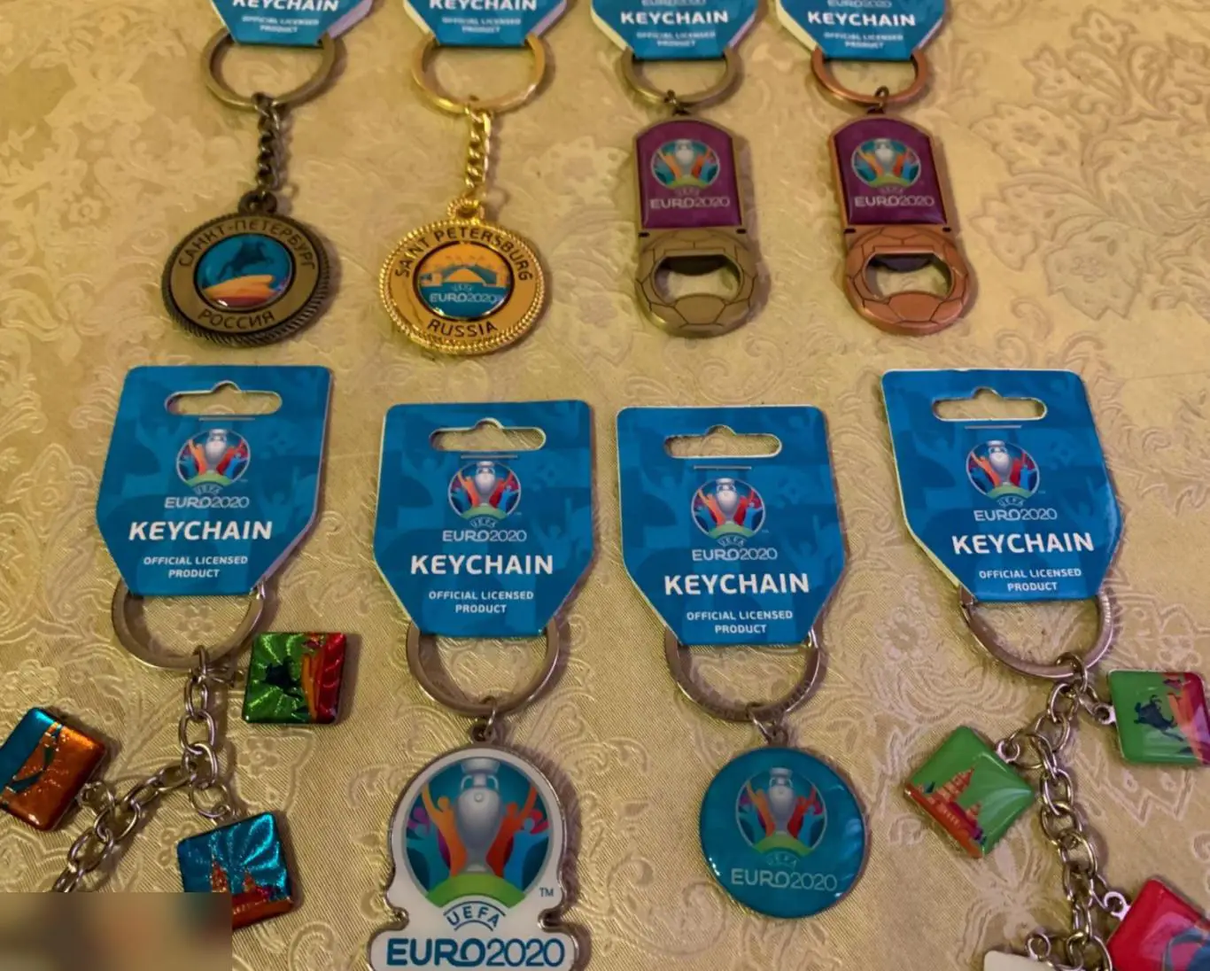 РАСПРОДАЖА! Набор брелков металл УЕФА ЕВРО UEFA EURO 2020 (8 штук)