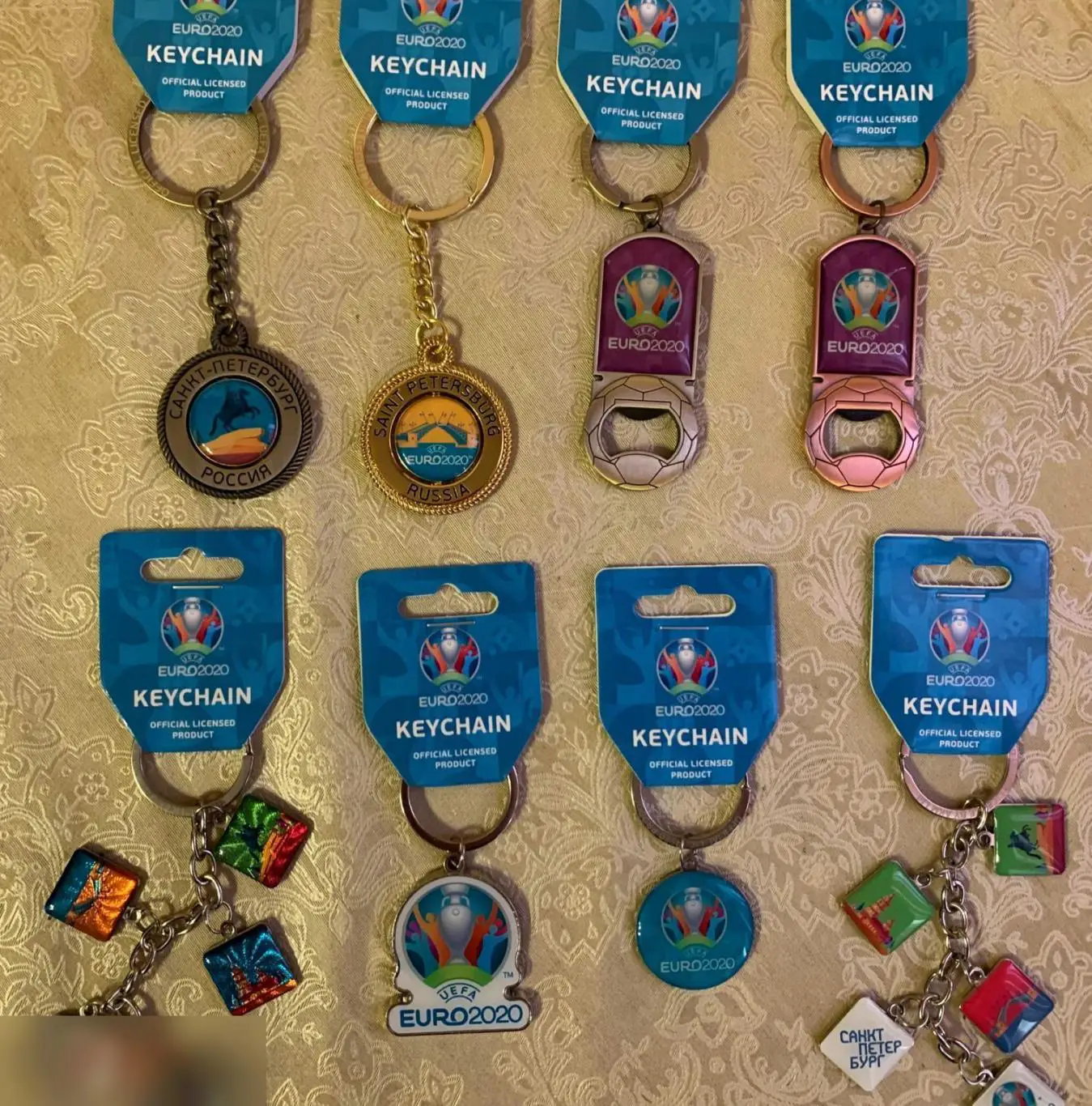 РАСПРОДАЖА! Набор брелков металл УЕФА ЕВРО UEFA EURO 2020 (8 штук) 1