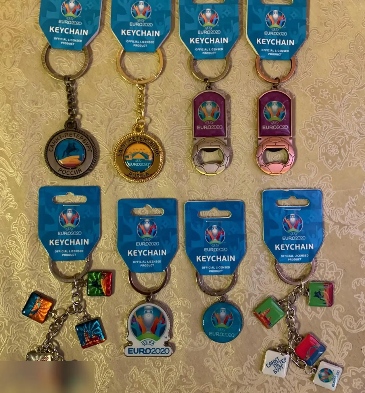 РАСПРОДАЖА! Набор брелков металл УЕФА ЕВРО UEFA EURO 2020 (8 штук) 2