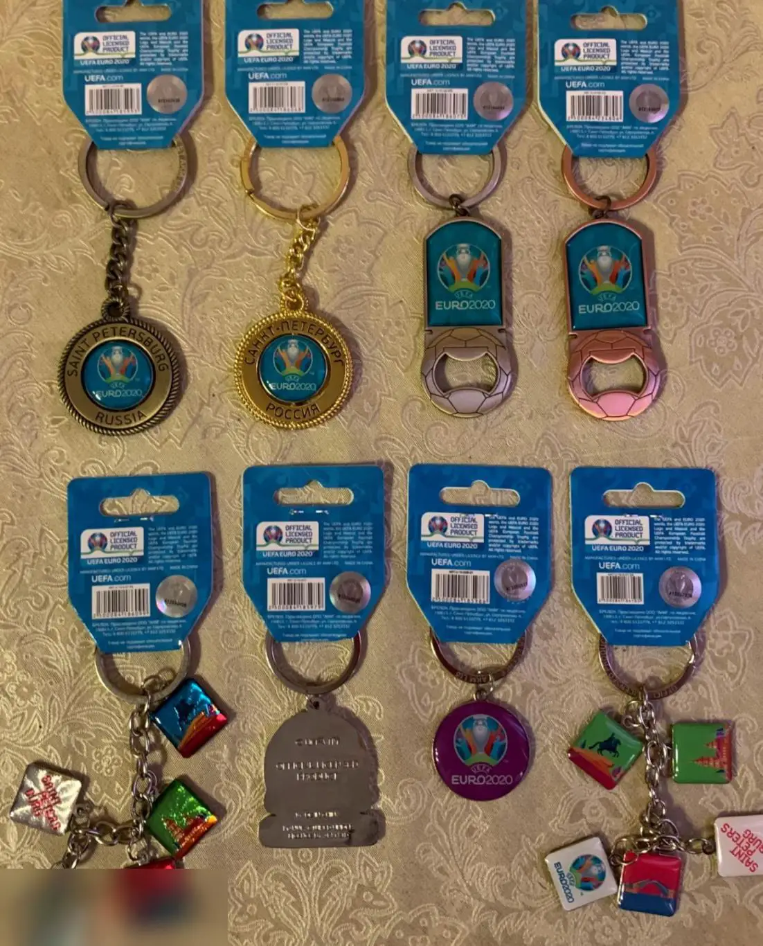 РАСПРОДАЖА! Набор брелков металл УЕФА ЕВРО UEFA EURO 2020 (8 штук) 4