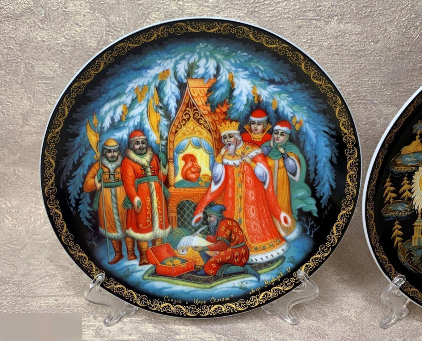 Коллекция 9 тарелок Палех (20см). Русские сказки 5
