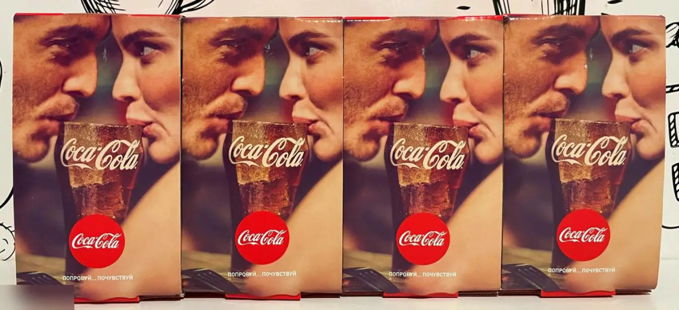Набор 4 стакана с девушками Кока-кола 2