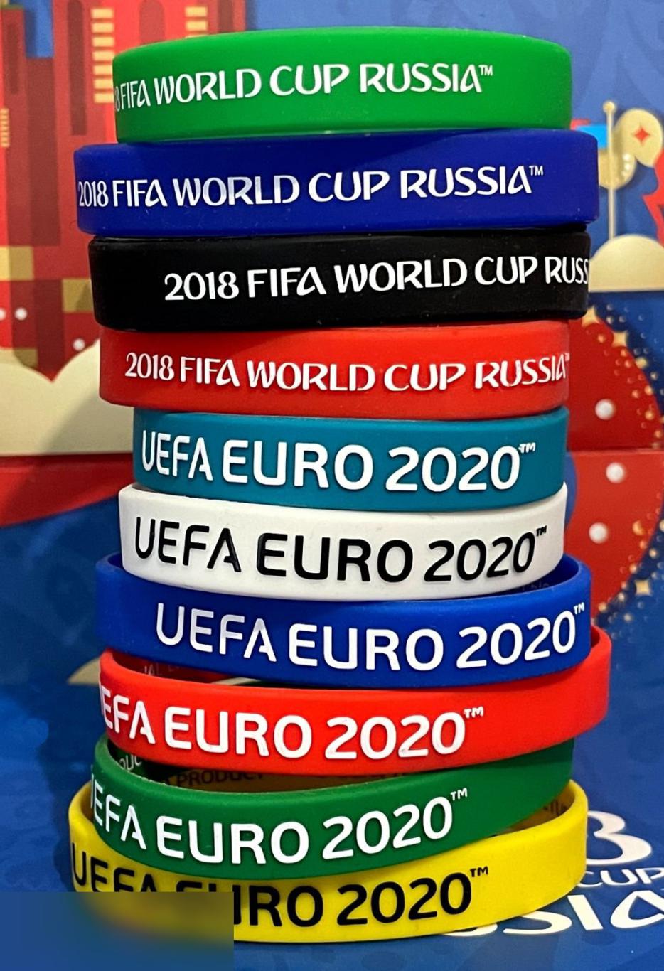 Набор 10 браслетов Fifa 2018 + Euro 2020