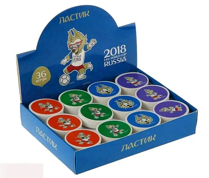 Ластик Забивака. Упаковка 36 штук ассорти Чм 2018