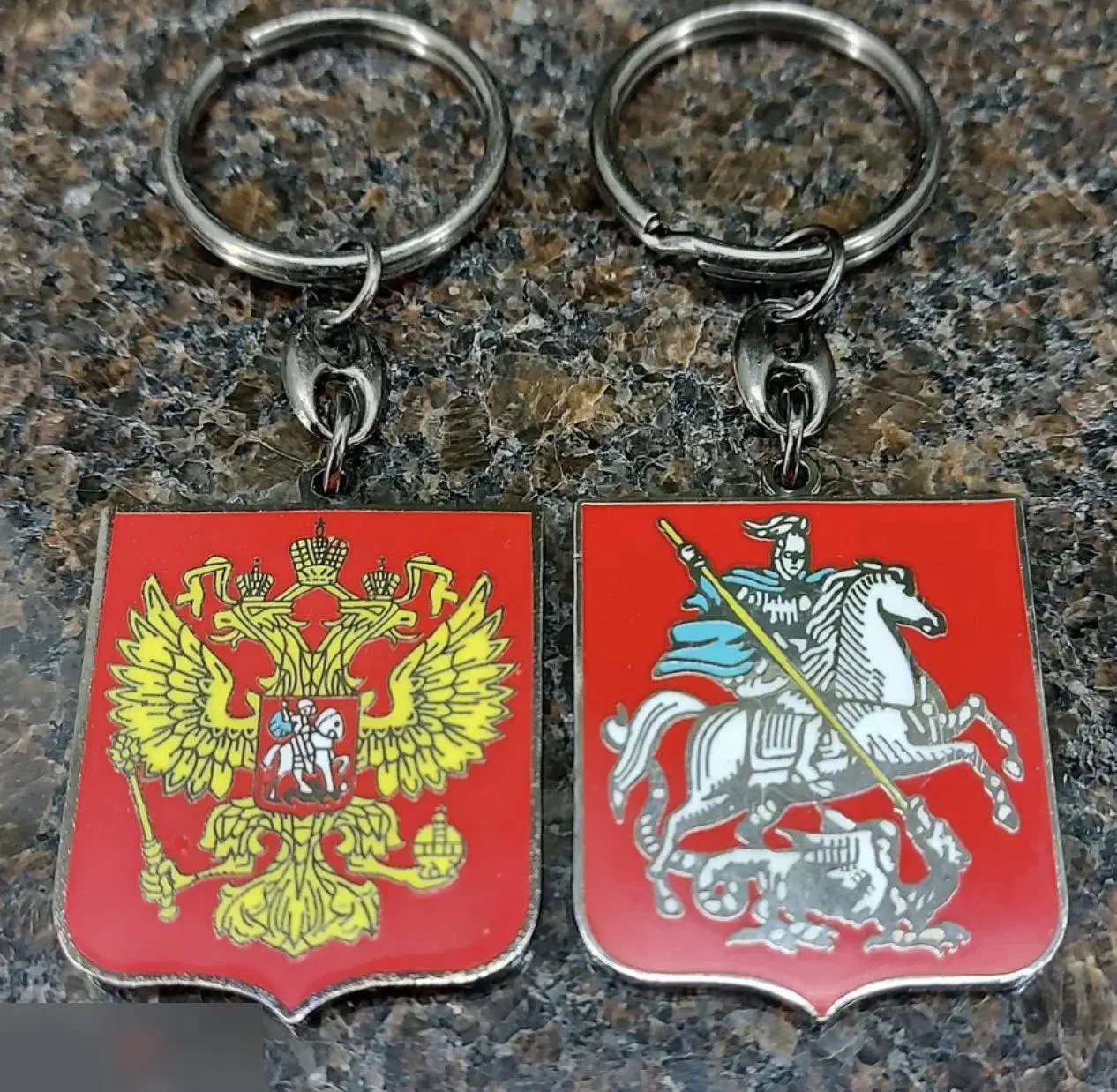 Брелок стальной Герб РФ / Герб Москвы