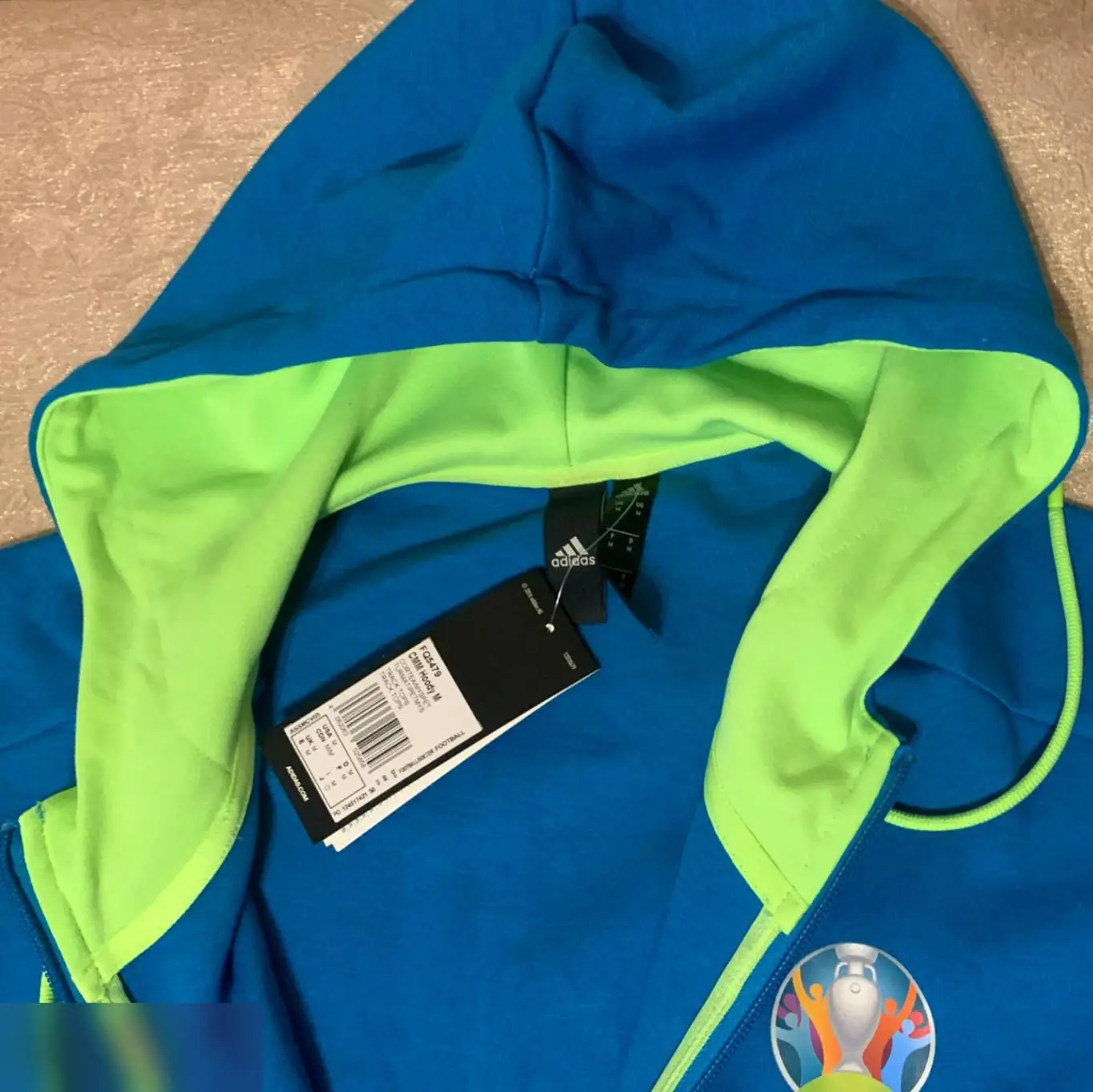 ГИГАНТ! Толстовка мужская Adidas волонтера ЕВРО 2020 (XXXL-XXXXL). 5