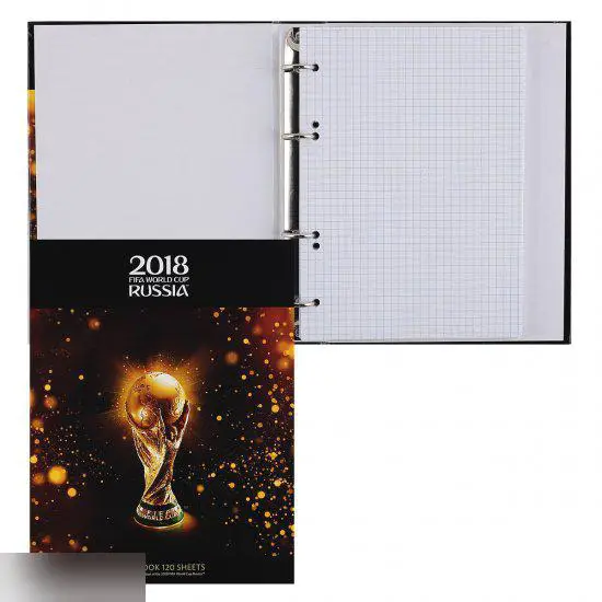 Набор 5 тетрадей на кольцах 120 листов Кубок Fifa 2018