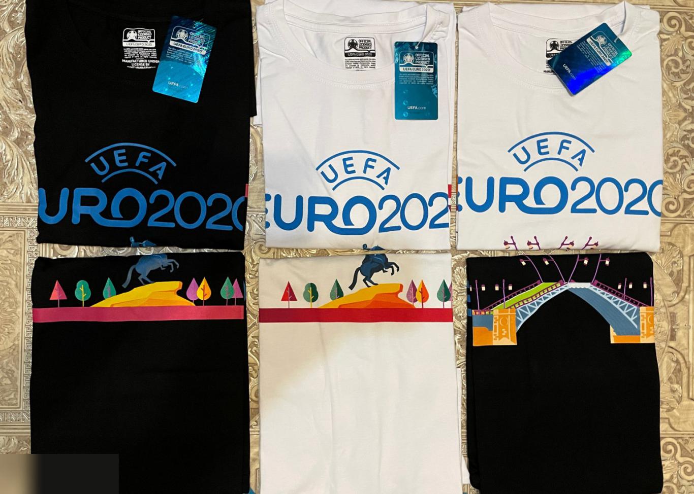 Набор 6 мужских футболок ЕВРО 2020 (S).