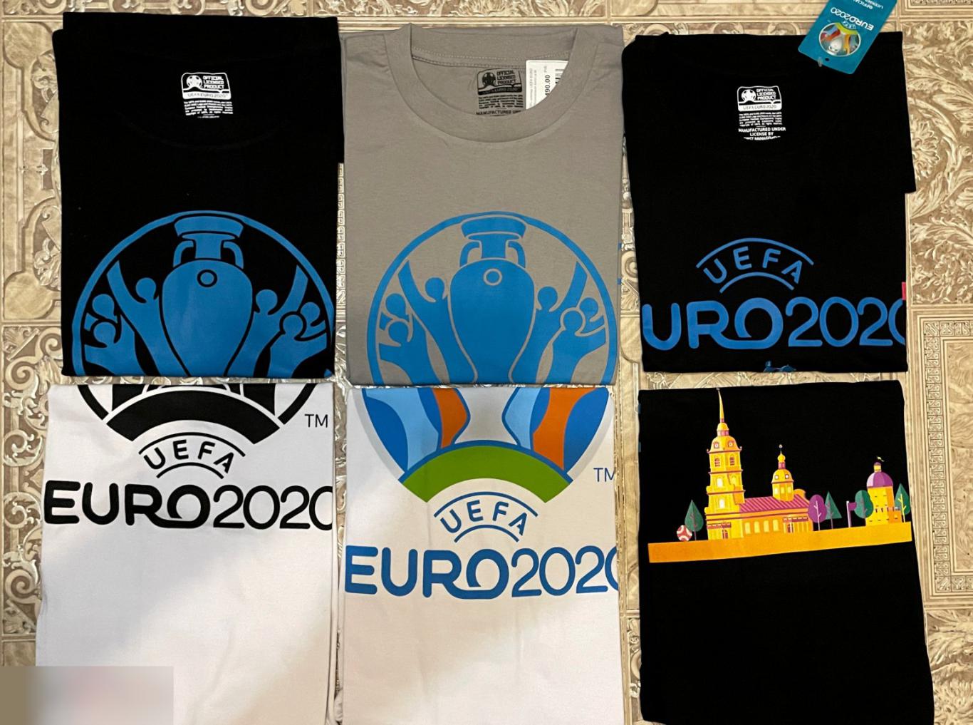 Набор 6 мужских футболок ЕВРО 2020 (L).
