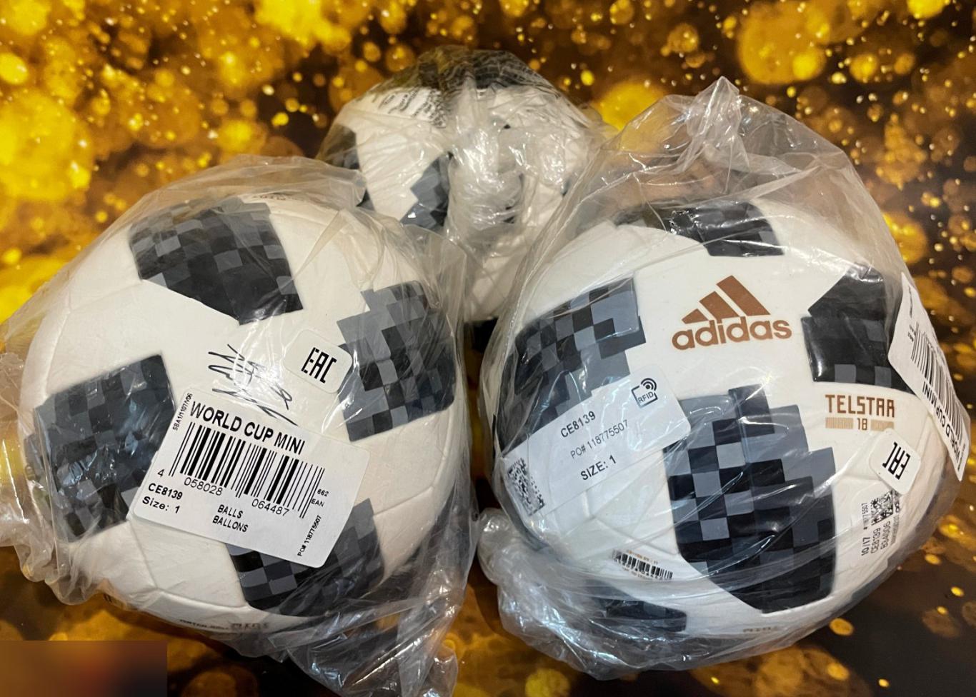 Коллекционный мяч Mini Adidas Telstar 2018 c автографом 7