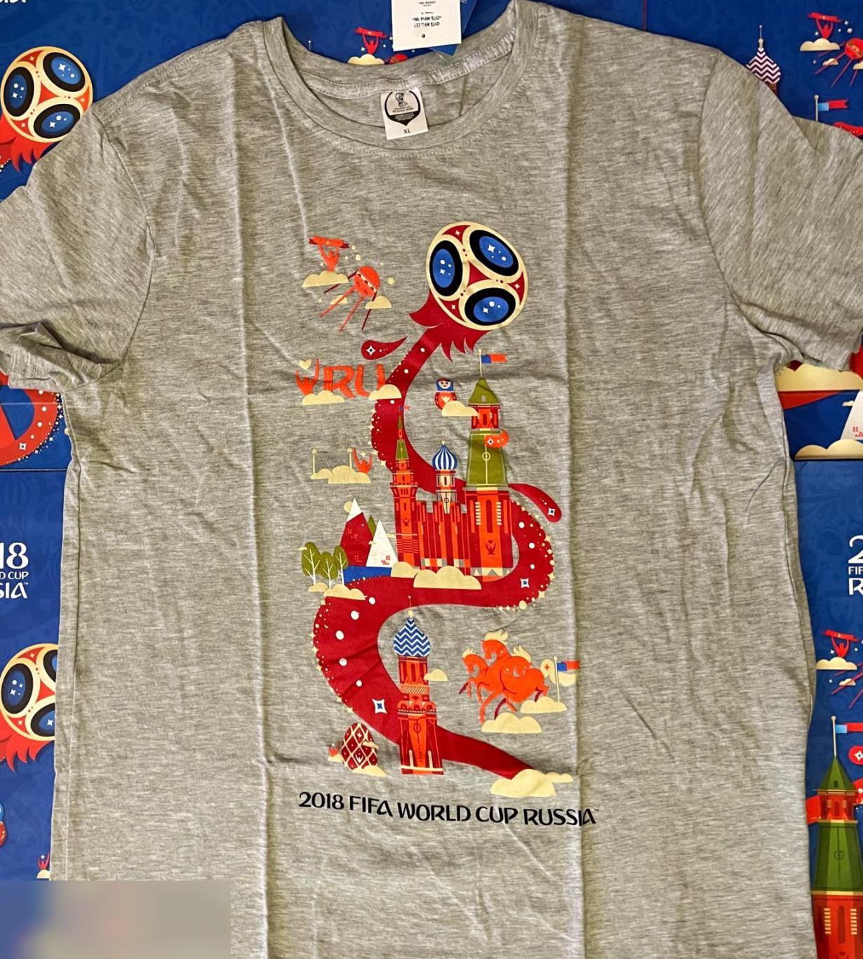 Мужская Футболка Fifa 2018 (XL). Чемпионат мира по футболу. РАСПРОДАЖА! ЛИЦЕНЗИЯ!